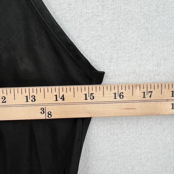 ENZA COSTA Dress Womens Medium 2 Black Satin Bias Slip Maxi Spaghetti Strap NEW - Picture 15 of 16
